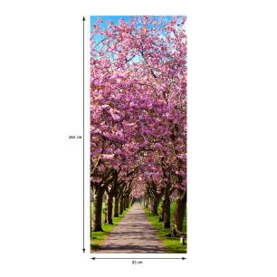 Adesivo di porta Albero fiorito 204 x 83 cm