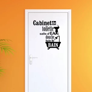 Sticker porte cabinet de toilette