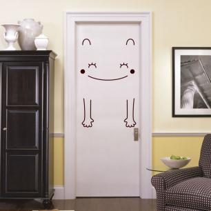 Wall decal door Smily friendly animal