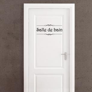 Sticker porte "Salle de bain" et "Toilettes"