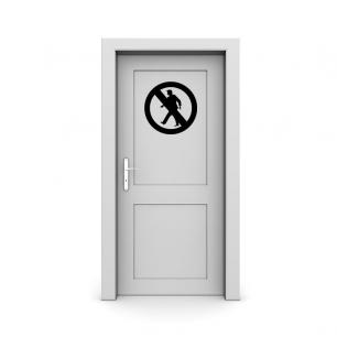 Mursticker deur bewegwijzering panel verboden in te voeren