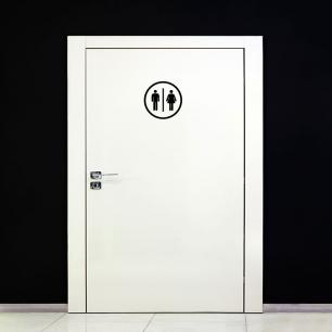Pegatina de puerta WC hombres, mujeres