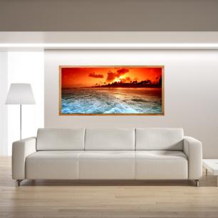 Wall decal poster View of a sunset