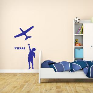 The boy and the plane Wall decal Customizable Names