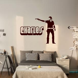 The hunter of zombies Wall decal Customizable Names