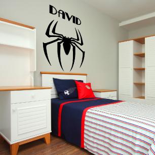 Spider with great powers wall sticker Customizable Names