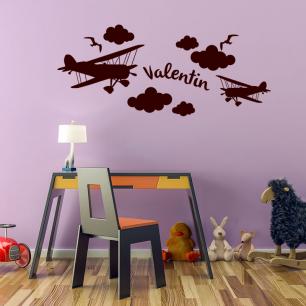 wall sticker In airplanes Customizable Names