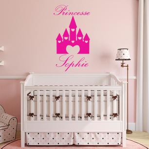 Sticker Prénom Personnalisé Princesse et château