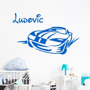 Sports car wall sticker Customizable Names