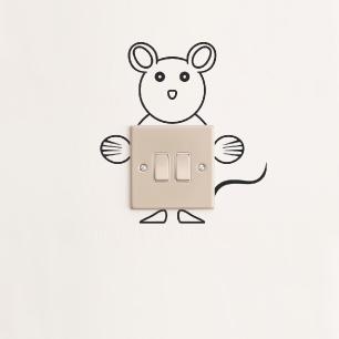 Wall decal plug little mouse