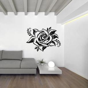 Wall decal  whimsical rose