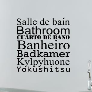 Wall decal Bathroom in six languages
