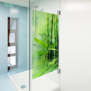 Wall sticker bathroom bamboo shower door