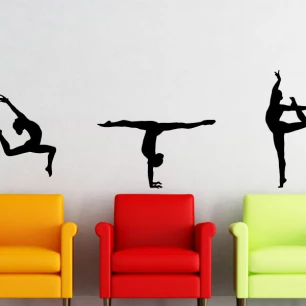 Wall decal set of gymnasts