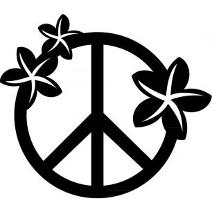 Signo de Hippie con flores