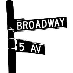 Muursticker ondertekenen Broadway / 5e-laan