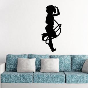 Wall decal cowgirl silhouette