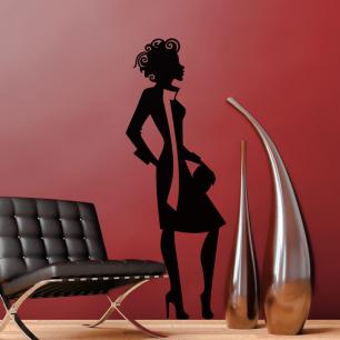Wall decal Silhouette woman in elegant dress