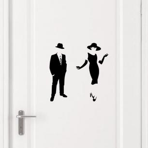 Wandtattoo Silhouette elegant Mann und Frau