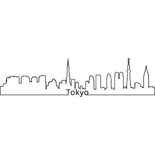 Wandtattoo Tokyo Skyline 2