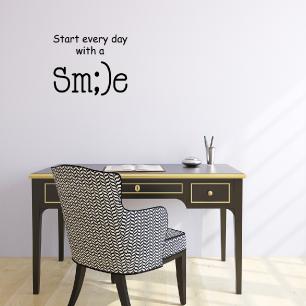 Adesivo  "Start with a smile"
