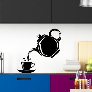 Wall decal Teapot and cup