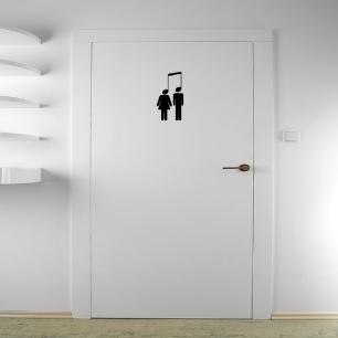 Sticker Toilettes homme & femme note de musique