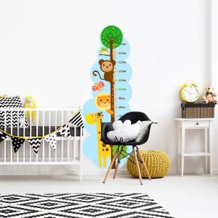 Wall decal child height African animals