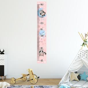Wall sticker child height animals and starry sky