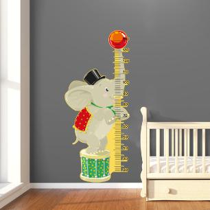 Wall decal child height circus elephant