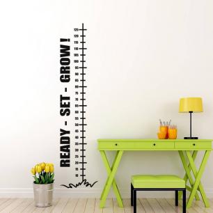 Wall decal Child height READY SET GROW !