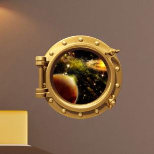 Wall decals Fantastic Deep Space in porthole