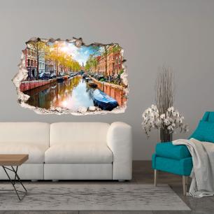 Wall decal Landscape the Amstel river in Amsterdam