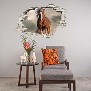 Wall decal Landscape The brown horse