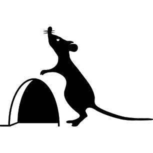 Mouse hole with mouse 2 Wall decal