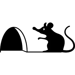 Mouse hole with sitting mouse Wall decal