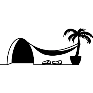 Mouse hole with palm tree Wall decal