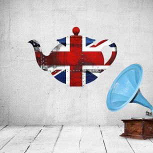 Wall decal A teapot Union Jack industrial style
