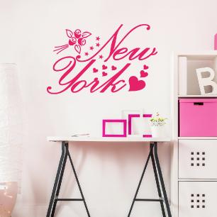 Wall sticker city New York and its flowers