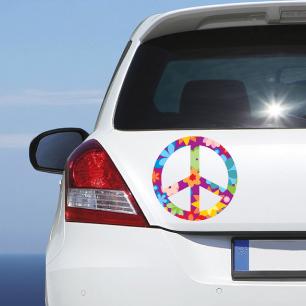 Sticker voiture insigne peace and love