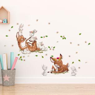 Wall decals animals deer and rabbits