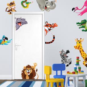 Wall decals animals of the savannah in madness