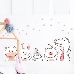 Wall decals happy circus animals