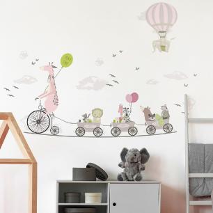 Animals on their way to new adventures wall decal