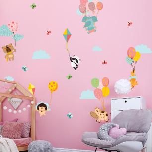 Wall decals fantastic animals and kites