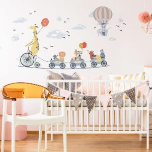 Animals rushed to the road to happiness wall decal