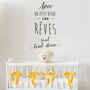 Quote wall decal les rêves sont tout doux
