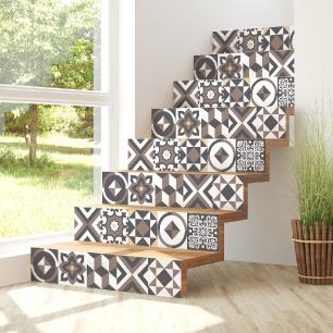 Wall decal riser cement tiles mariono x 2