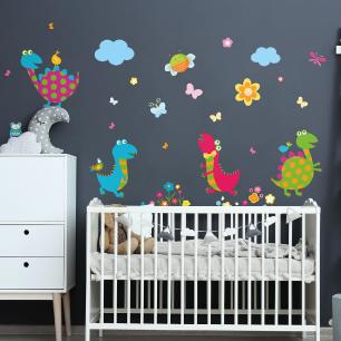 Hill dinosaurs wall decal