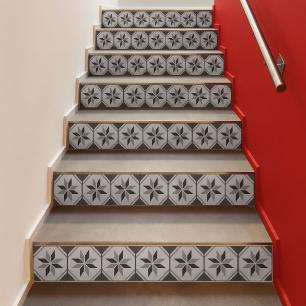 Wall decal stair cement tiles cirano x 2